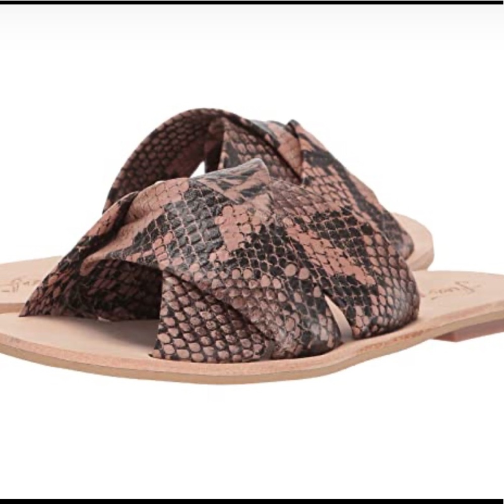 Free People Rio Vista Slide Brown Snake Sa…